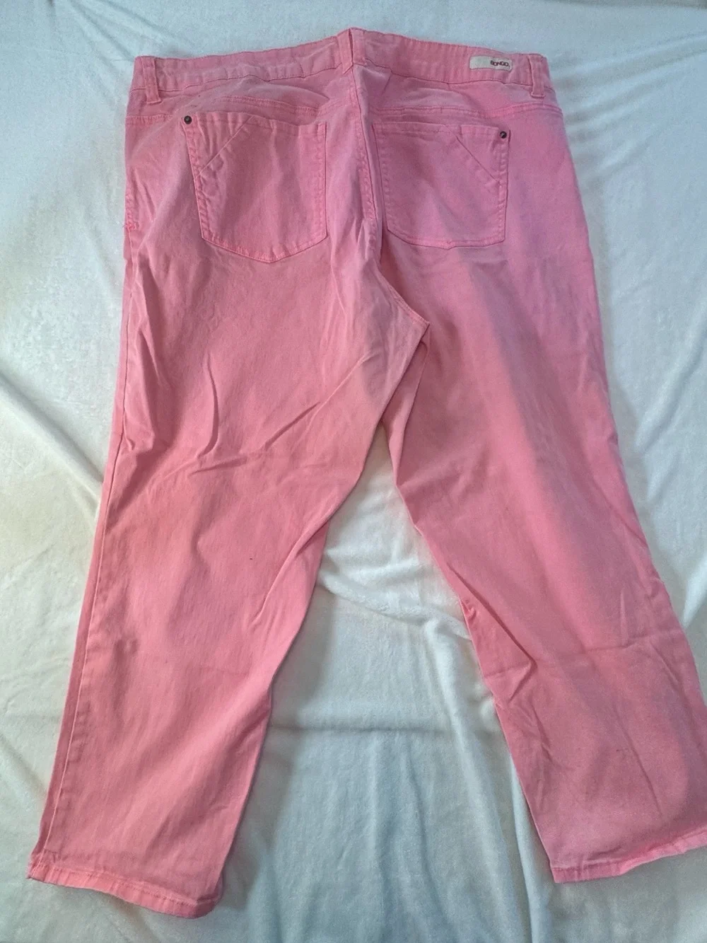 Bongo Pink Stretch Skinny Crop Jeans Size 24W Bright Barbiecore - Picture 10 of 11